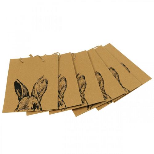Prodotto Sacchetto regalo Sacchetto di carta pasquale coniglietto marrone 16×6,5×20 cm 6 pezzi