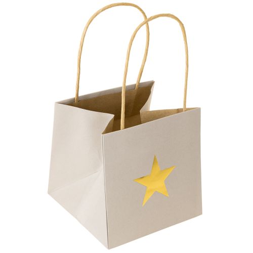 Prodotto Sacchetti di carta con stella e manico grigio assortiti 12×12×12cm 9 pezzi
