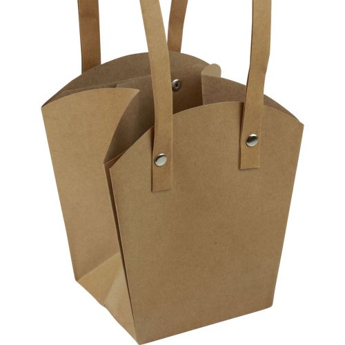 Prodotto Sacchetti di carta manico per fioriera in carta naturale 9,5×9,5×15 cm 10 pz