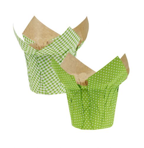 Floristik24 Vaso di carta Ø10cm H8cm verde 8pz