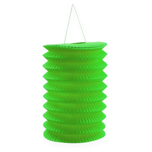 Floristik24 Lanterna di carta verde 10 cm H13 cm 8 pezzi