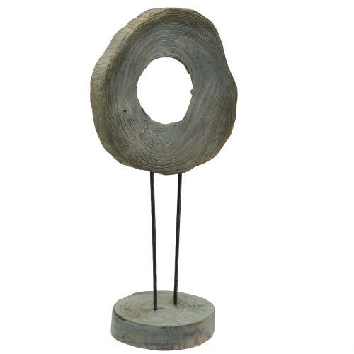 Scultura decorativa in legno di paulownia grigio lavato H60cm