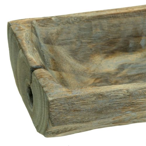 Floristik24 Ciotola decorativa in legno di paulonia 37 cm x 14 cm altezza 7 cm