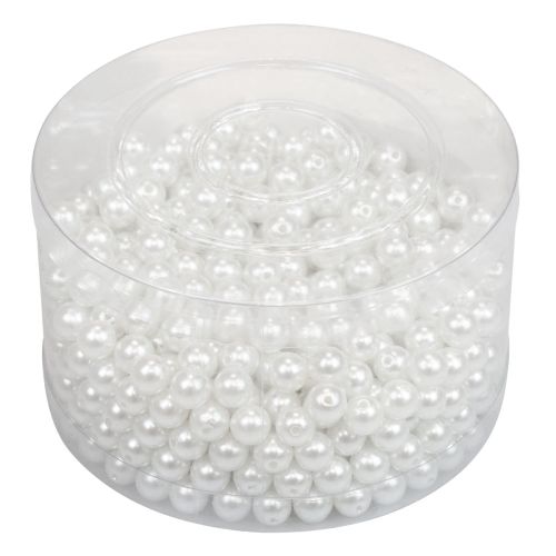Floristik24 Perline decorative da infilare perline artigianali bianche 8 mm 300 g