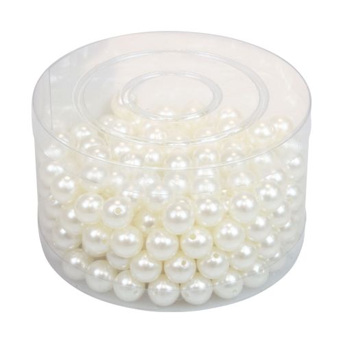 Floristik24 Perline da infilare perline artigianali bianco crema 12 mm 300 g