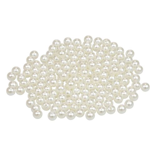 Floristik24 Perline da infilare perline artigianali bianco crema 6mm 300g