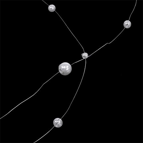 Floristik24 Filo perlato bianco 25m