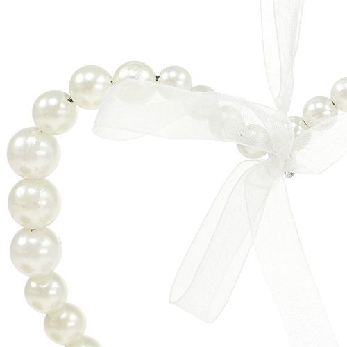 Prodotto Cuore di perle per appendere bianco 13 cm 4 pezzi