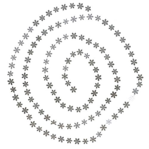 Floristik24 Ghirlanda decorativa fiocchi di neve argento 270cm