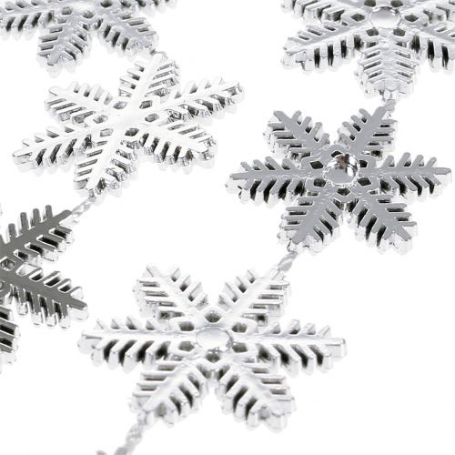 Prodotto Ghirlanda decorativa fiocchi di neve argento 270cm