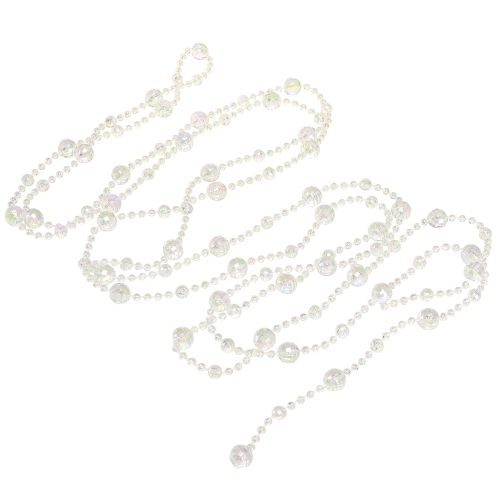 Floristik24 Collana di perle nastro di perle ghirlanda di perle bianco chiaro 270 cm