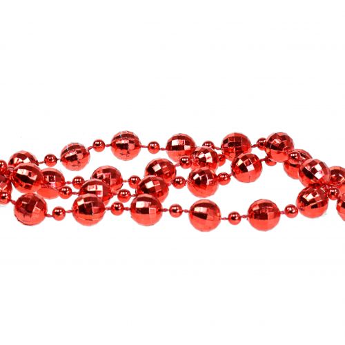 Floristik24 Ghirlanda di perle Decorazione per albero di Natale rosso 7m