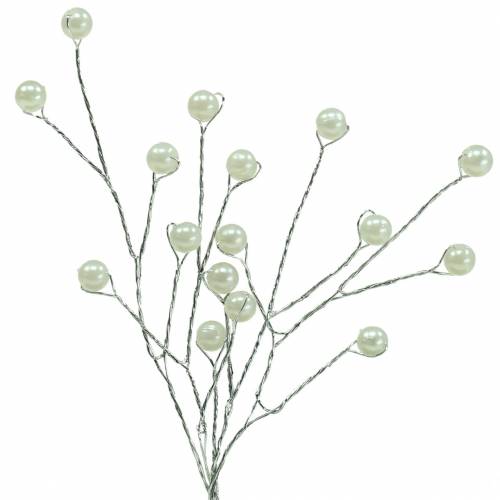 Floristik24 Ramo di perle champagne L18cm 2 pz