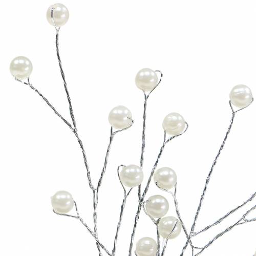 Floristik24 Ramo di perle champagne L18cm 2 pz