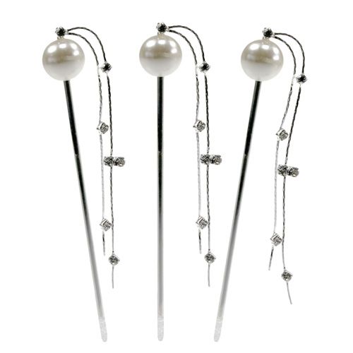 Floristik24 Pearl Head Deconadel White Ø15mm L12cm 6pz