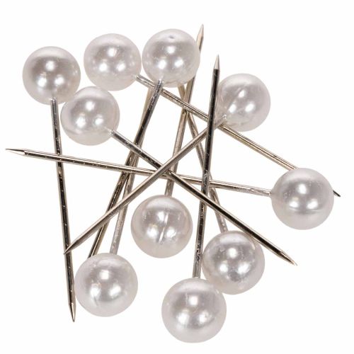 Spilli Testa Perla Bianco Ø15mm 75mm acquistare | Floristik24.it