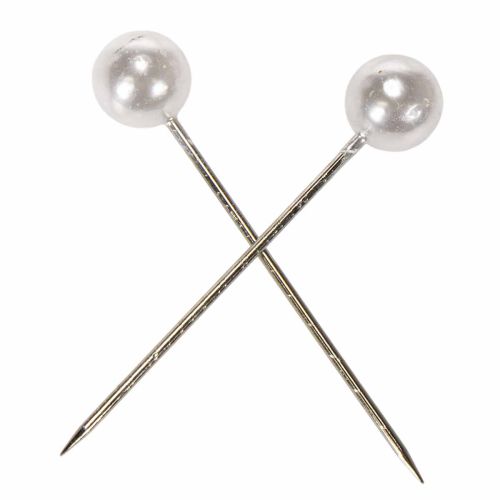 Spilli Testa Perla Bianco Ø15mm 75mm | Floristik24.it