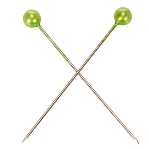 Spilli da fiorista con testa in madreperla verde, versatili, Ø4mm, 40mm, 150 pezzi | Floristik24.it