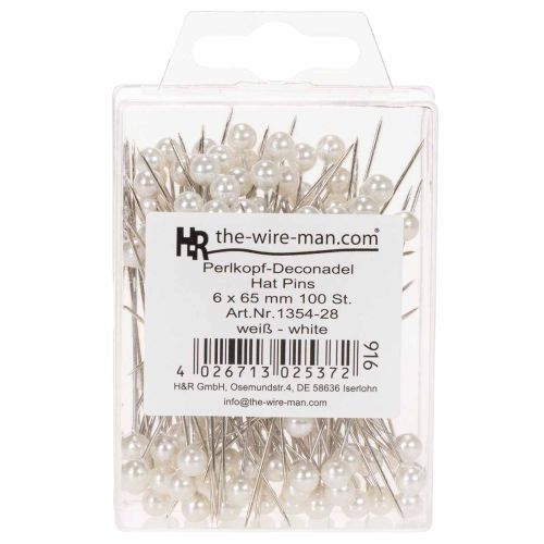 Spilli con testa di perla Ø6mm