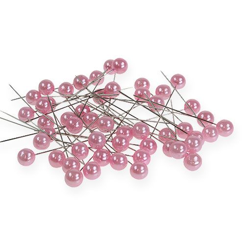 Floristik24 Spilli Testa Perla Rosa Ø10mm 60mm