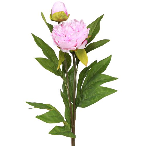 Prodotto Fiori artificiali di peonia rosa con gambo lungo 70 cm 3 pezzi