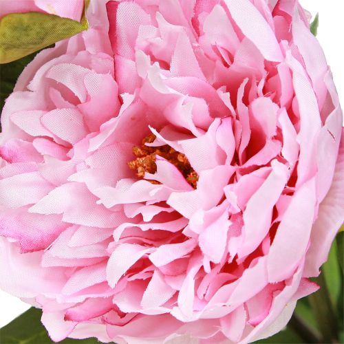 Prodotto Fiori artificiali di peonia rosa con gambo lungo 70 cm 3 pezzi