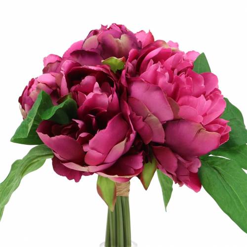 Floristik24 Bouquet di fiori artificiali con peonie magenta viola Ø27cm 1 pezzo