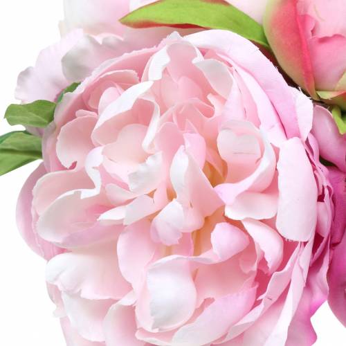 Floristik24 Bouquet di fiori artificiali con peonie rosa Ø27 cm 1 pezzo