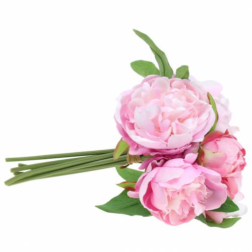 Floristik24 Bouquet di fiori artificiali con peonie rosa Ø27 cm 1 pezzo