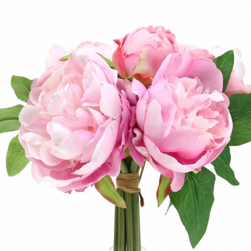 Floristik24 Bouquet di fiori artificiali con peonie rosa Ø27 cm 1 pezzo