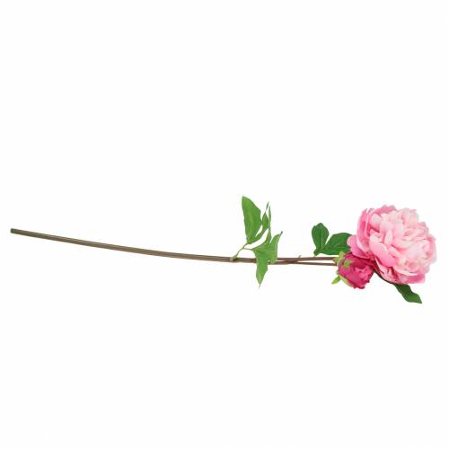 Floristik24 Peonia artificiale con fiore e bocciolo Rosa 68 cm