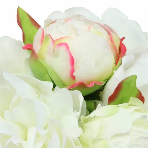 Mazzo di peonia bianco / rosa 27cm 6pz