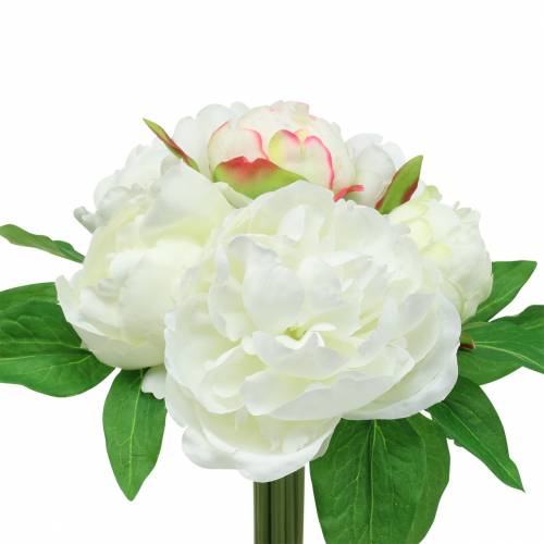 Mazzo di peonia bianco / rosa 27cm 6pz