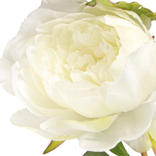 Prodotto Peonie artificiali con 3 fiori bianco crema 81cm 2pz