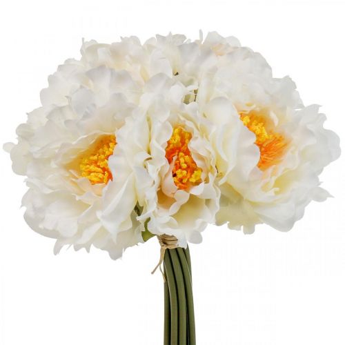 Floristik24 Peonie Peonie Artificiali Fiori Artificiali Bianchi Gialli 7pz