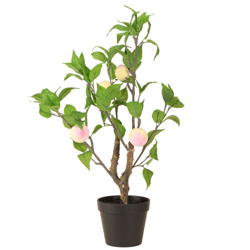 Prodotto Pesco in vaso con 4 frutti Artificiale H53cm