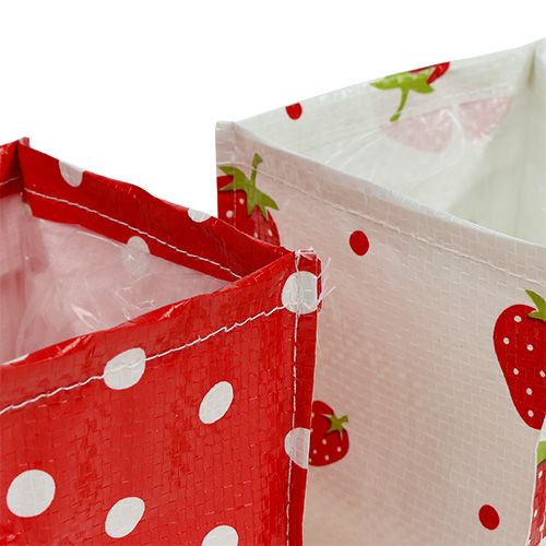 Floristik24 Scatola per piante 10x10cm 8 pezzi. Rosso / Bianco