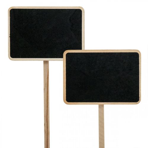 Floristik24 Tappi per piante segni plug-in in legno mini lavagna 8,5 × 6 cm 6 pezzi