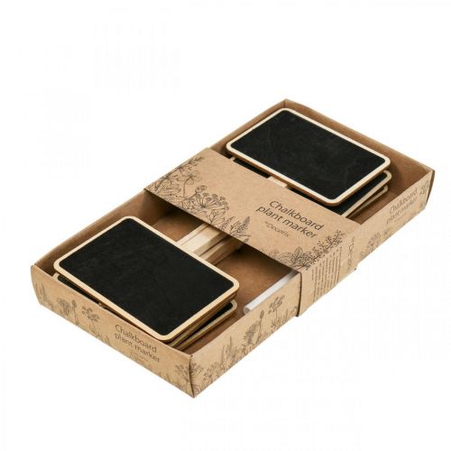 Floristik24 Tappi per piante segni plug-in in legno mini lavagna 8,5 × 6 cm 6 pezzi