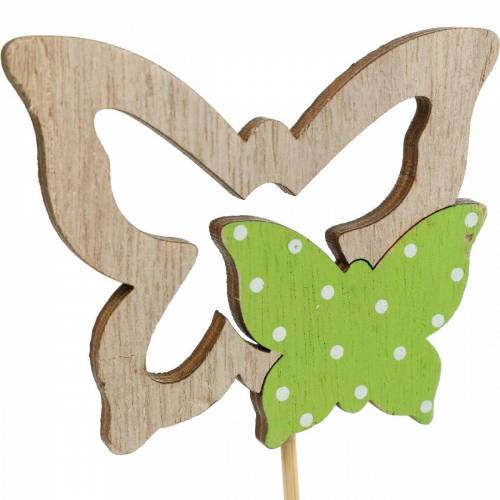 Floristik24 Spina per piante farfalla su bastone decorazione primaverile in legno 16 pezzi