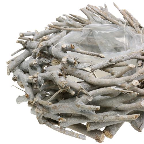 Floristik24 Cesto per fioriera ghirlanda grigio Ø42cm