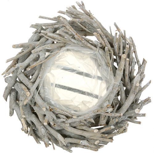 Floristik24 Cesto per fioriera ghirlanda grigio Ø42cm