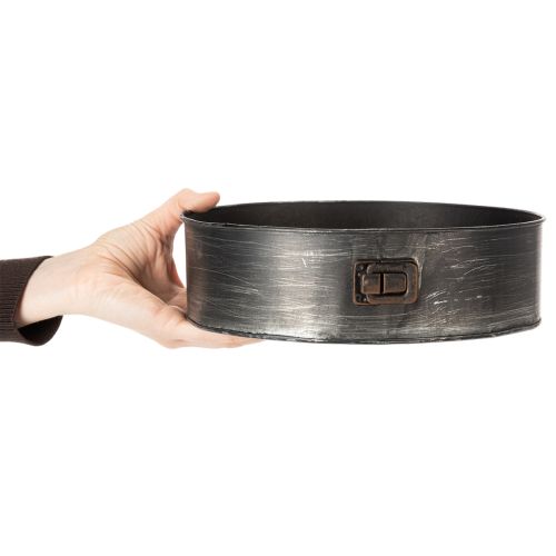 Prodotto Fioriera, teglia decorativa, stampo a cerniera per piante, decorazione in metallo Ø24cm H7.5cm