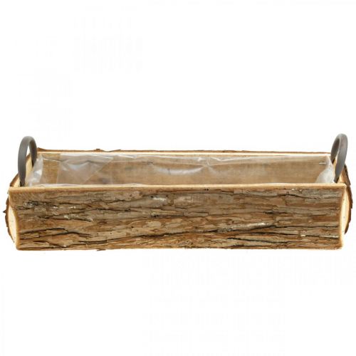 Floristik24 Fioriera, scatola di legno con corteccia, vaso di fiori con manici 46 cm