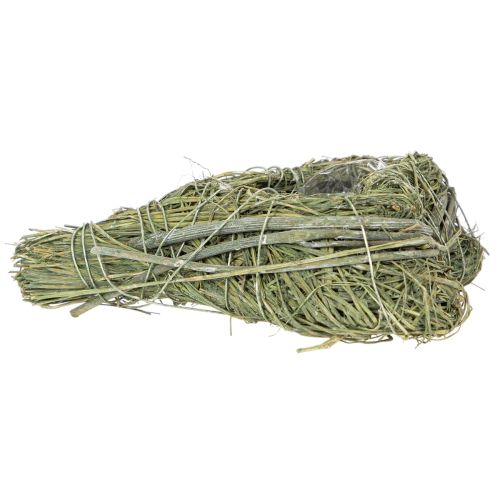 Cuore decorativo in erba naturale con inserto in lamina, 14 cm, 2 pezzi | Floristik24.it