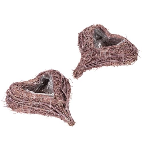 Cuore decorativo in rametti con foglio di alluminio per piante, 20 cm, 2 pezzi acquistare | Floristik24.it
