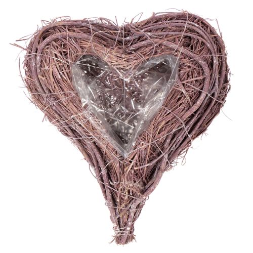 Cuore decorativo in rametti con foglio di alluminio per piante, 20 cm, 2 pezzi | Floristik24.it