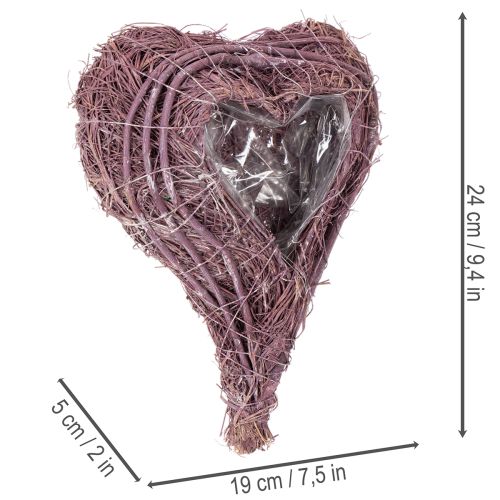 Pianta a forma di cuore con decorazione in lamina, 24 cm. | Floristik24.it