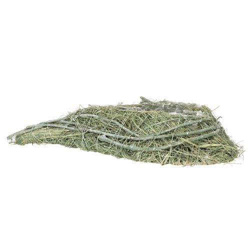 Ciotola a forma di cuore in erba naturale con foglio per la semina, 38 cm | Floristik24.it