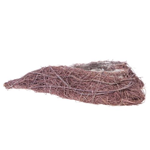 Ciotola a forma di cuore realizzata con ramoscelli e inserto in lamina, 37 cm | Floristik24.it